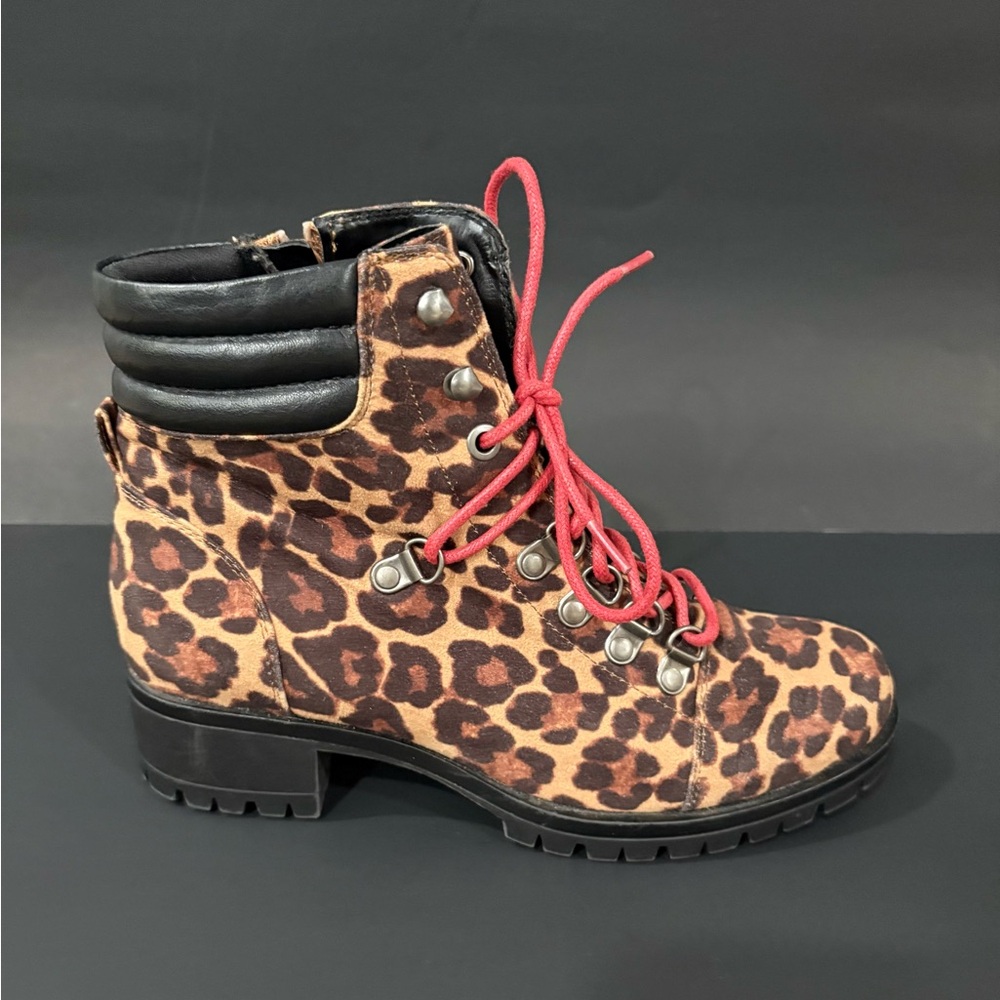 Leopard Print Ankle Boots - Picture 1 of 6